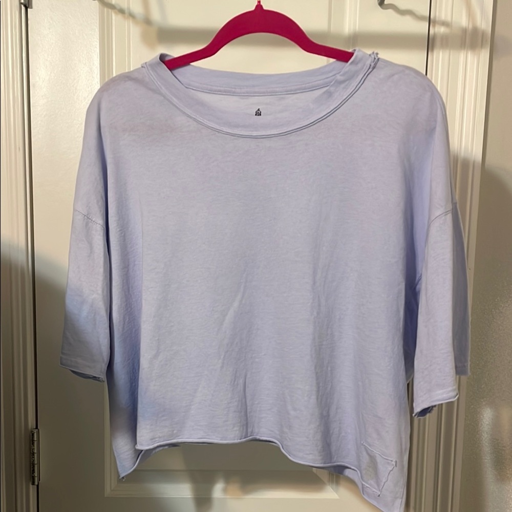 FP Movement Purple 3/4 Sleeve Boxy Crop Tee